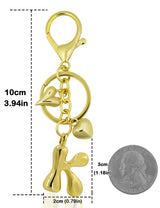 Personalized Keychain Gold Bubble Letter Bag Charm Gift K - Tophatter Daily Deals