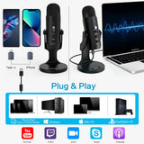 USB Condenser Microphone Desktop Mic For Streaming Podcast - Tophatter Daily Deals