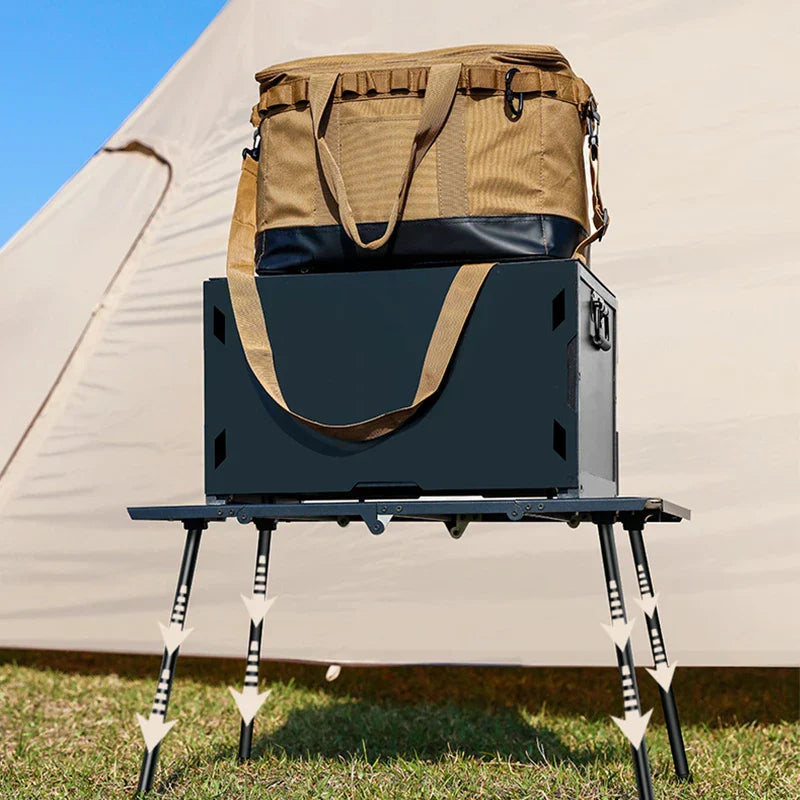 Tactical Folding Camping IGT-Compatible Table Black Camp Furniture - Tophatter Daily Deals