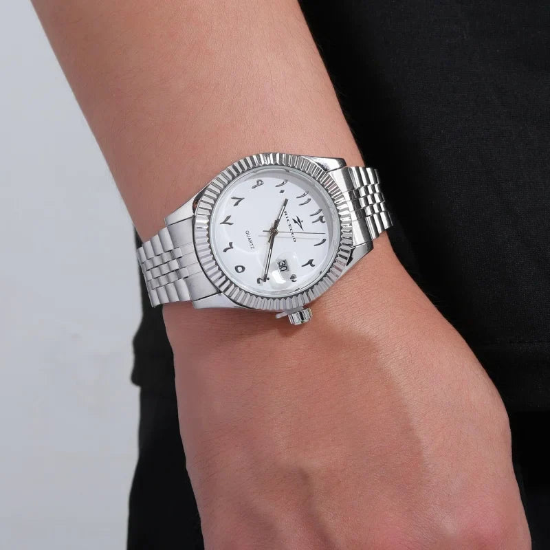 Men's Stainless Steel Date Watch Casual Business Style - Tophatter Daily Deals