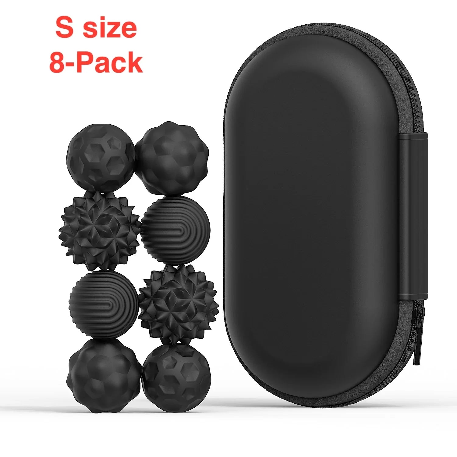 Silicone Magnetic Sensory Balls Fidget Toy Stress Relief S 8-pack Black - Tophatter Daily Deals