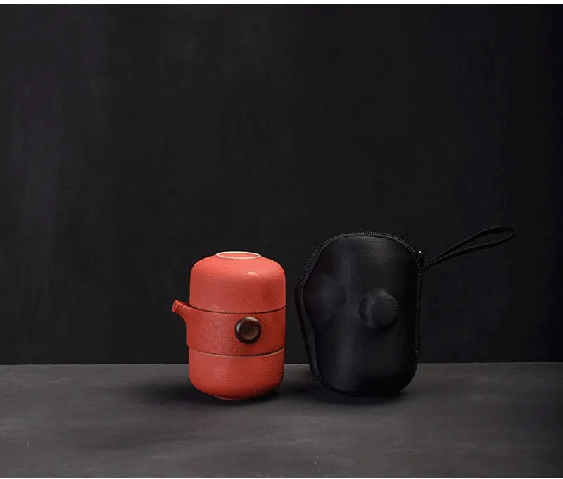 Porcelain Portable Travel Tea Set Kung Fu Teaware Handmade - Tophatter Daily Deals