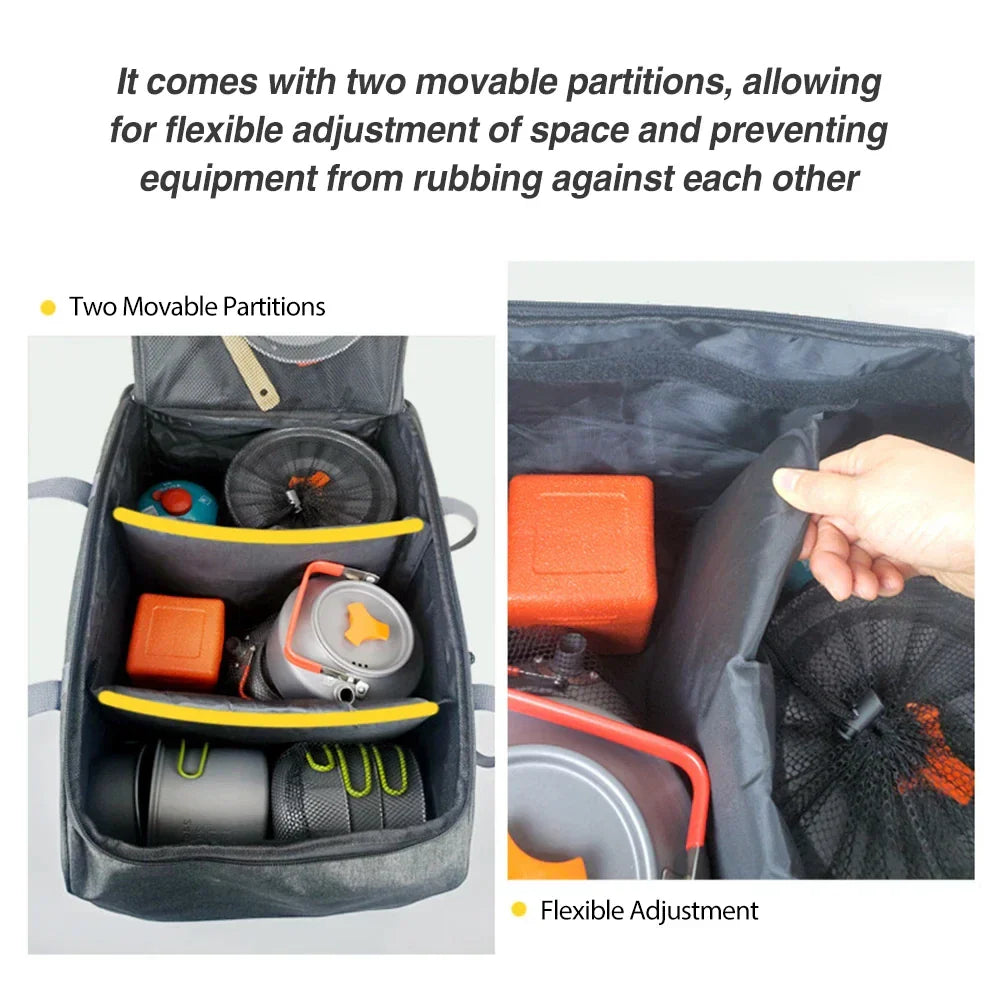 Portable Camping Cookware Storage Bag Grey Duffel Bags - Tophatter Daily Deals