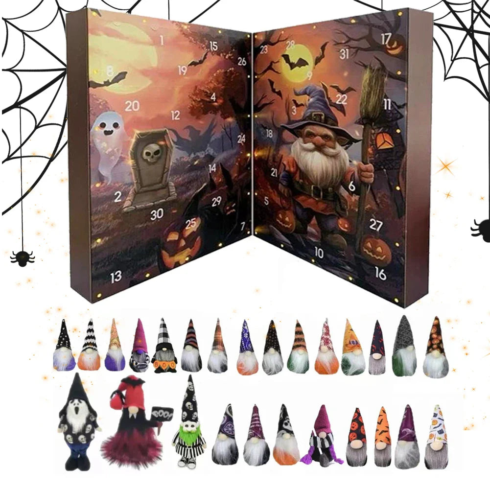 Halloween Gnome Advent Calendar Two Panel Countdown 2025 31pcs - Tophatter Daily Deals