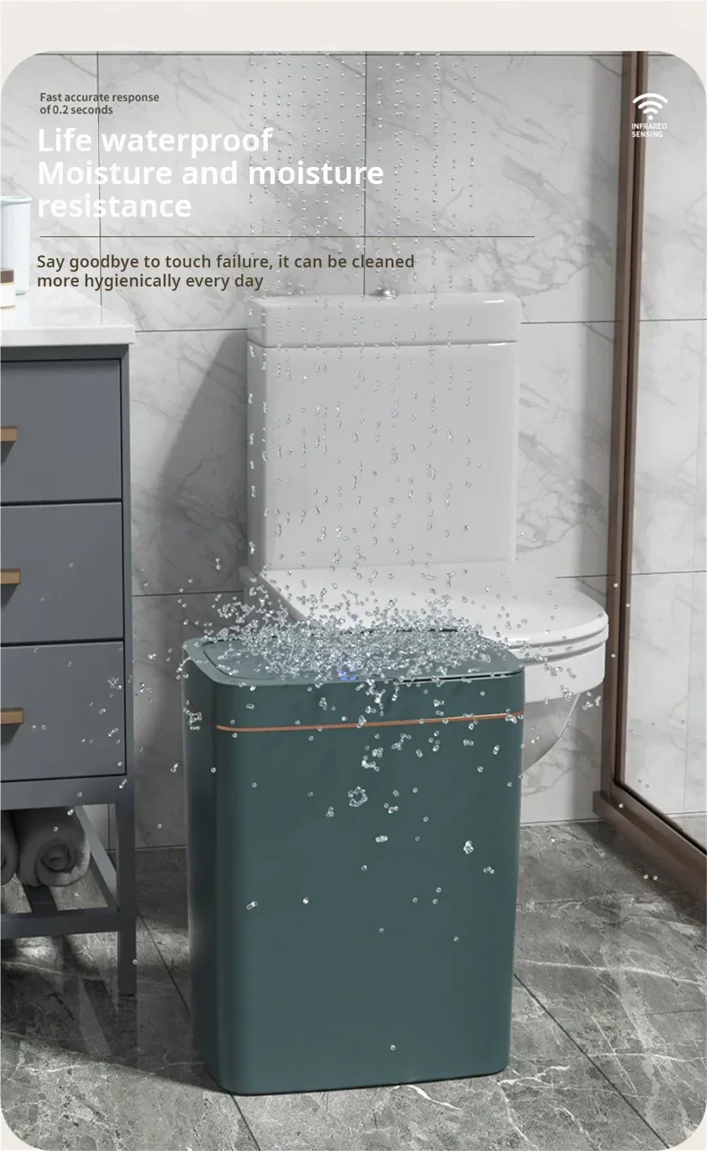 Touchless Smart Sensor Trash Can 15L Waterproof Automatic - Tophatter Daily Deals