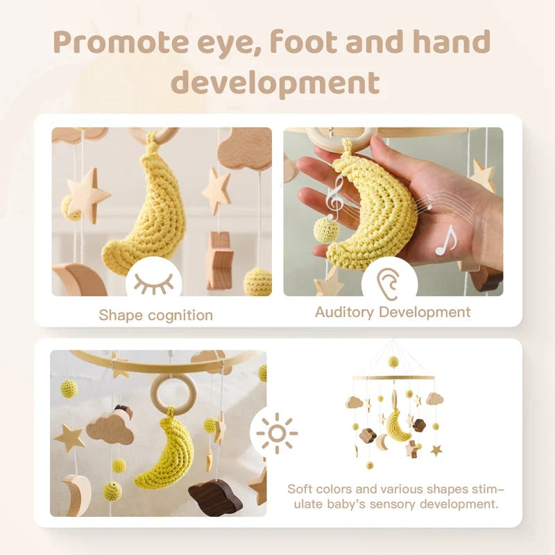 Hot Air Balloon Crib Mobile Newborn Sensory Toys Soothing - Tophatter Daily Deals