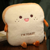 35cm Plush Bread Pillow Cute Toast Soft Warm Hand Cushion Loaf Stuffed Toy Plushie Food - Tophatter Daily Deals