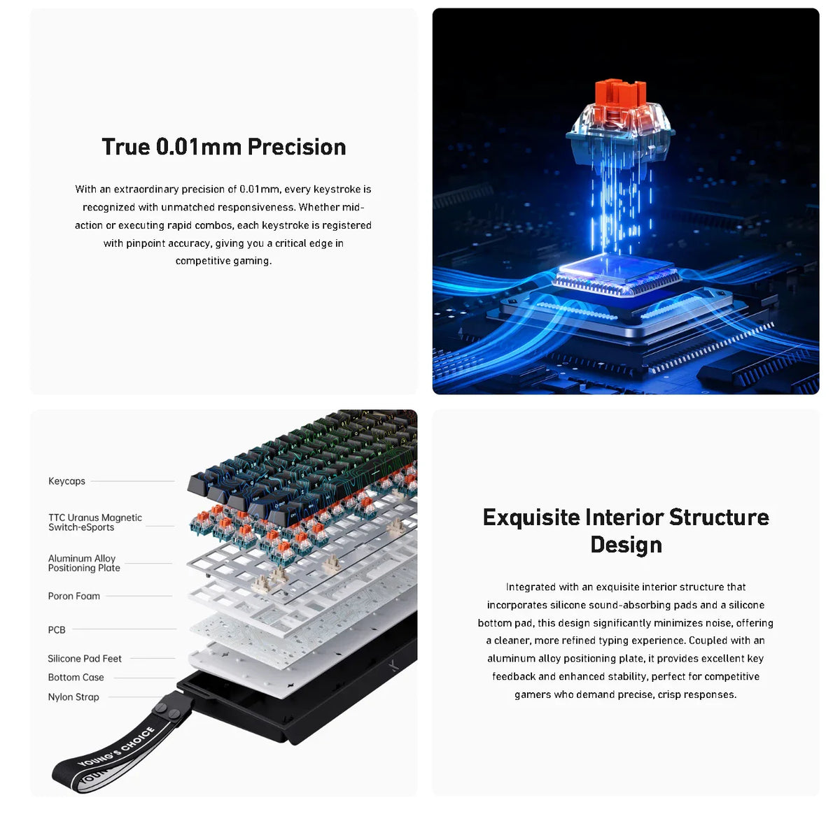 Hall Effect 68 Key Magnetic Gaming Keyboard Topographic RGB - Tophatter Daily Deals