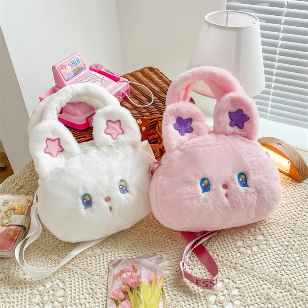 Rabbit Fur Star Bunny Plush Chain Bag Plush Cushion Animals - Tophatter Daily Deals