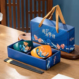 Japanese Hand Painted Ceramic Bowl Set With Chopsticks C-2Bowl 2chopsticks - Tophatter Daily Deals
