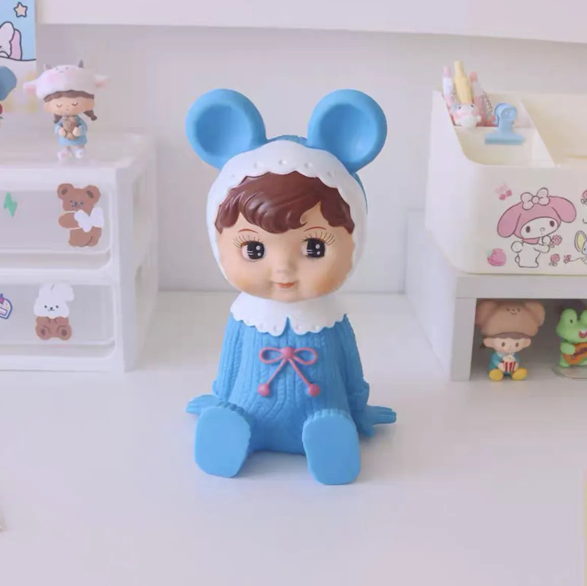 Classic Baby Girl Doll Cute Latex Rubber Baby Kids Office Decor Blue - 20cm Animals - Tophatter Daily Deals
