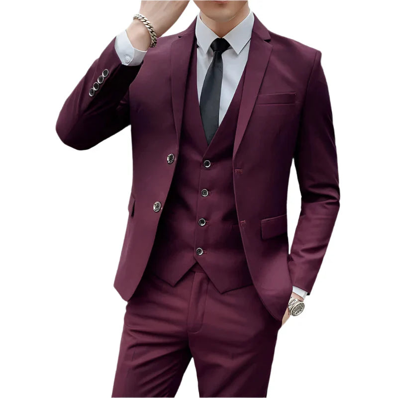 Mens Business Suit Set Blazer (Red) Apparel & Accessories > Clothing > Suits - Tophatter Daily Deals