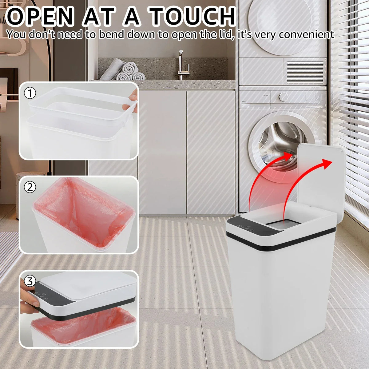 Touchless Automatic Trash Can 12L Sensor Kitchen - Tophatter Daily Deals
