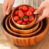 Acacia Wooden Bowl Japanese Style Salad Bowl Ramadan - Tophatter Daily Deals