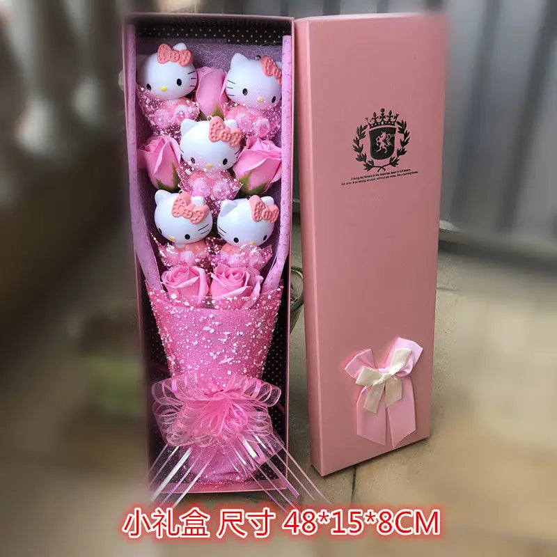 Sanrio Led Lights Plush Toy Bouquet Hello Kitty Pink Bouquet with Box Flowers - Tophatter Daily Deals