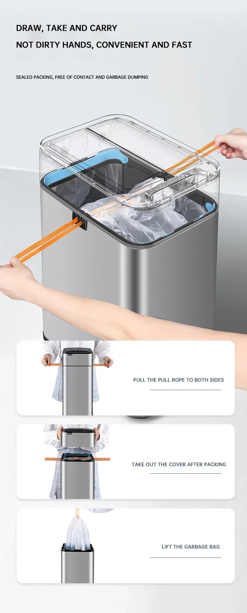 Trash Can 20L Stainless Steel Sensor Kitchen Bin Hands Free - Tophatter Daily Deals
