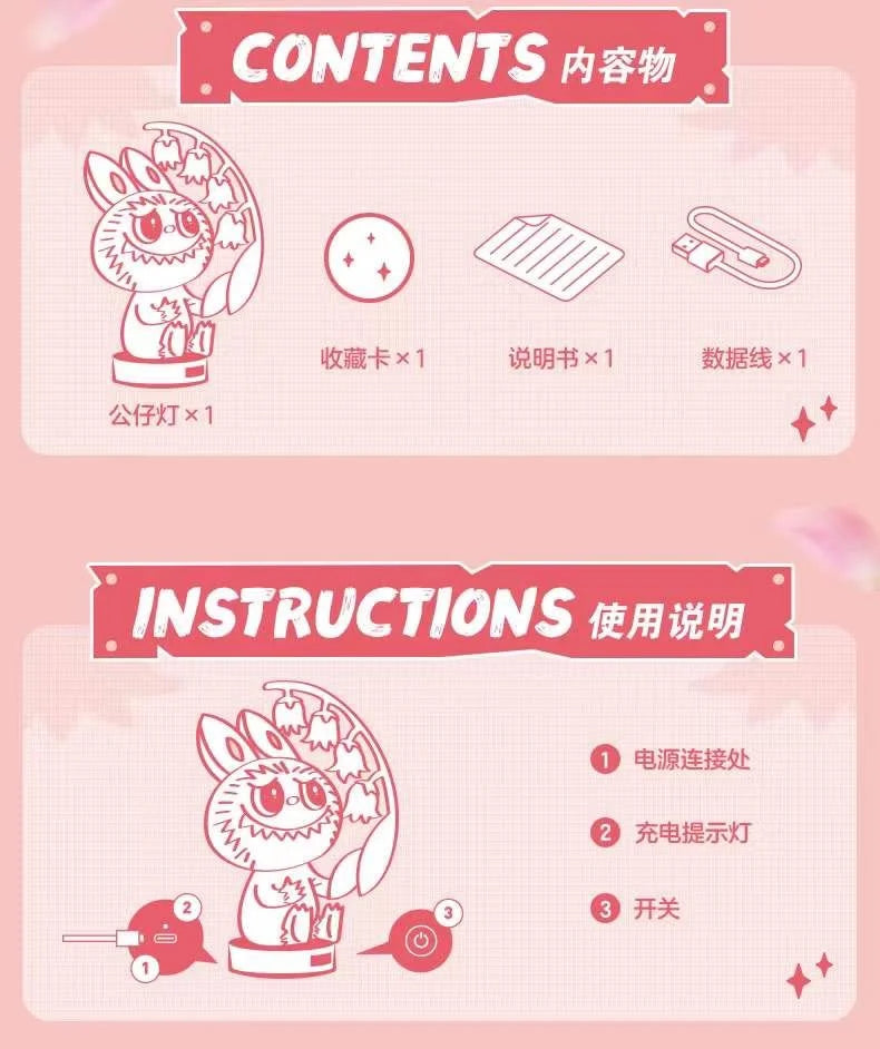 Genuine Pop Mart The Monsters Labubu Lamp Figurine Mythical - Tophatter Daily Deals