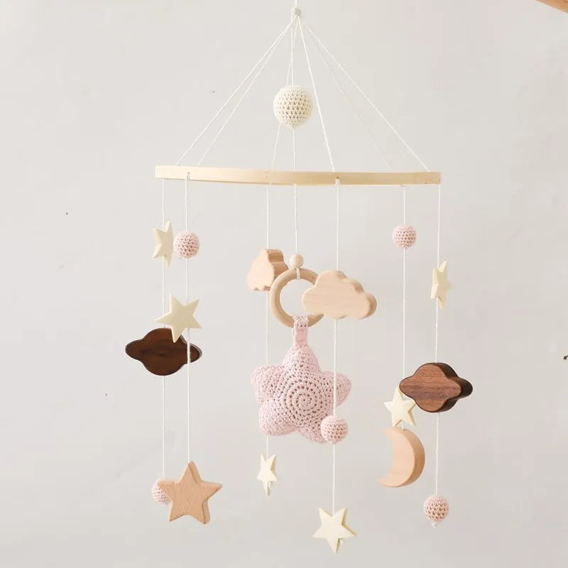 Baby Crib Mobile Wooden Musical Newborn Sensory Toys - Tophatter Daily Deals