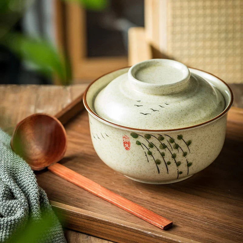 Instant Ramen Bowl With Lid Porcelain Large Capacity - Tophatter Daily Deals