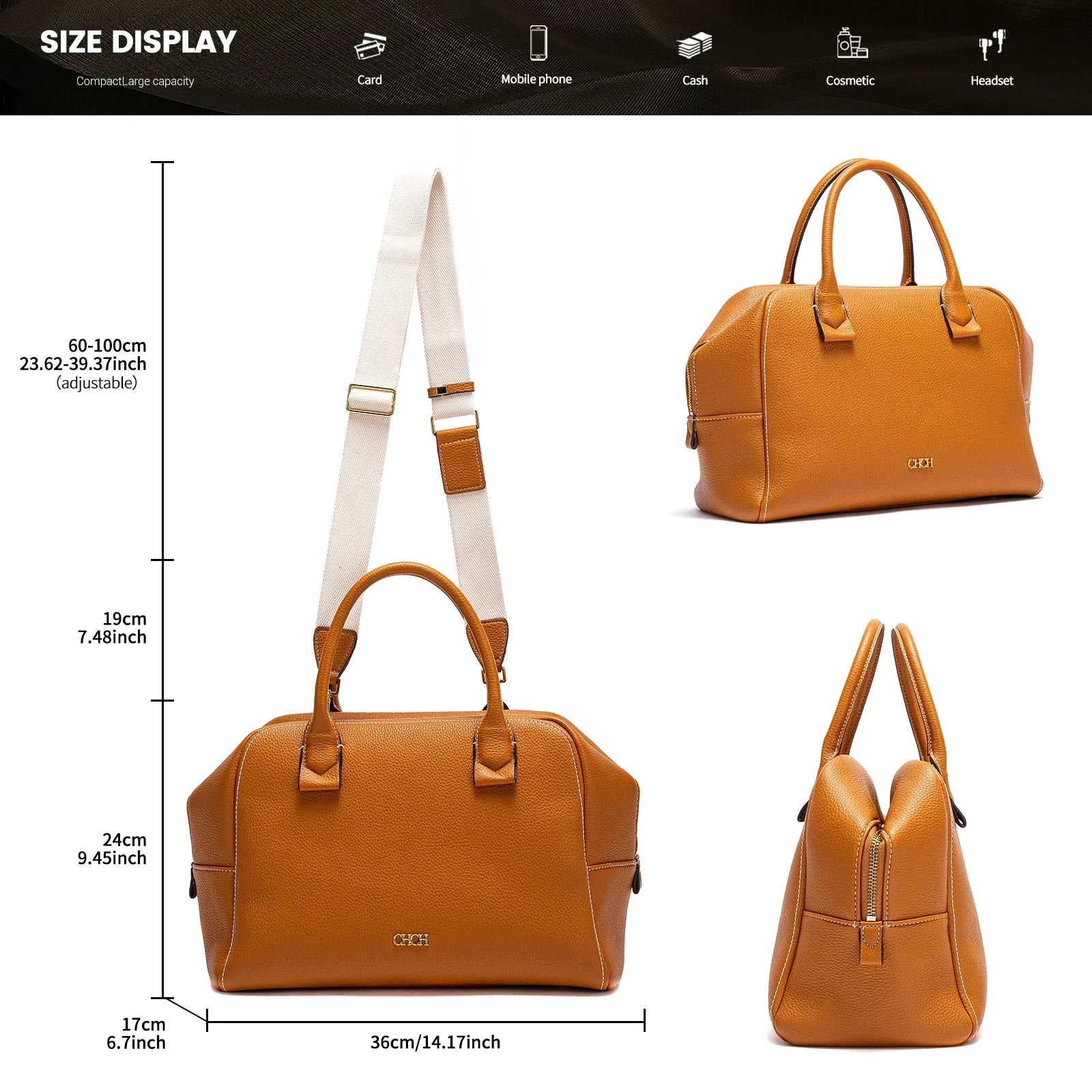 Women's Crossbody Pillow Bag with Wide Strap (Brown) Apparel & Accessories > Handbags, Wallet's & Cases > Handbags > Cross Body Bags - Tophatter Daily Deals