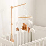 Wooden Crib Mobile Felt Bear Musical Newborn Sensory Toys - Tophatter Daily Deals