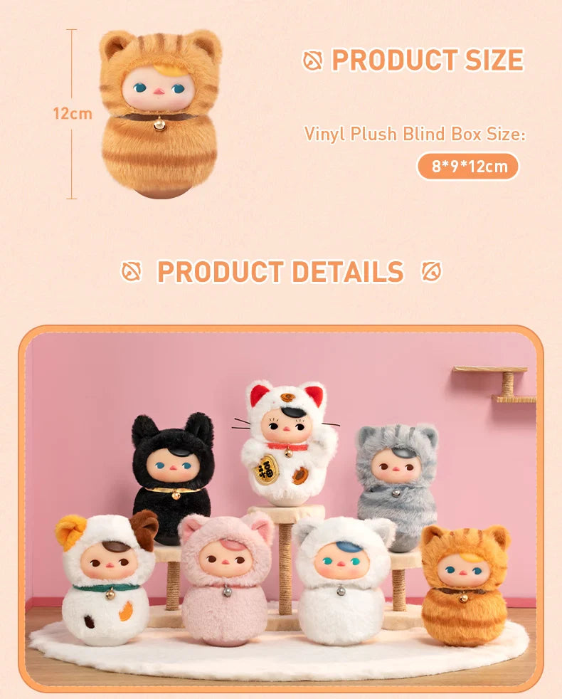 Genuine Pop Mart Pucky Roly-Poly Kitty Series - Vinyl Plush Blind Box Animals - Tophatter Daily Deals