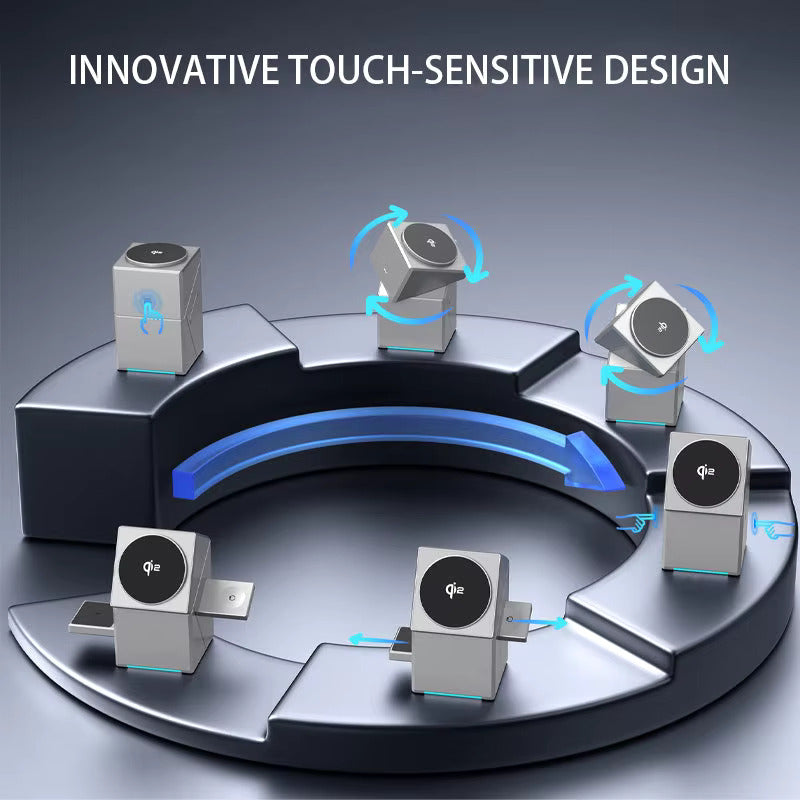 3-in-1 Foldable Magnetic Wireless Charging Station Wireless Charging Stations - Tophatter Daily Deals