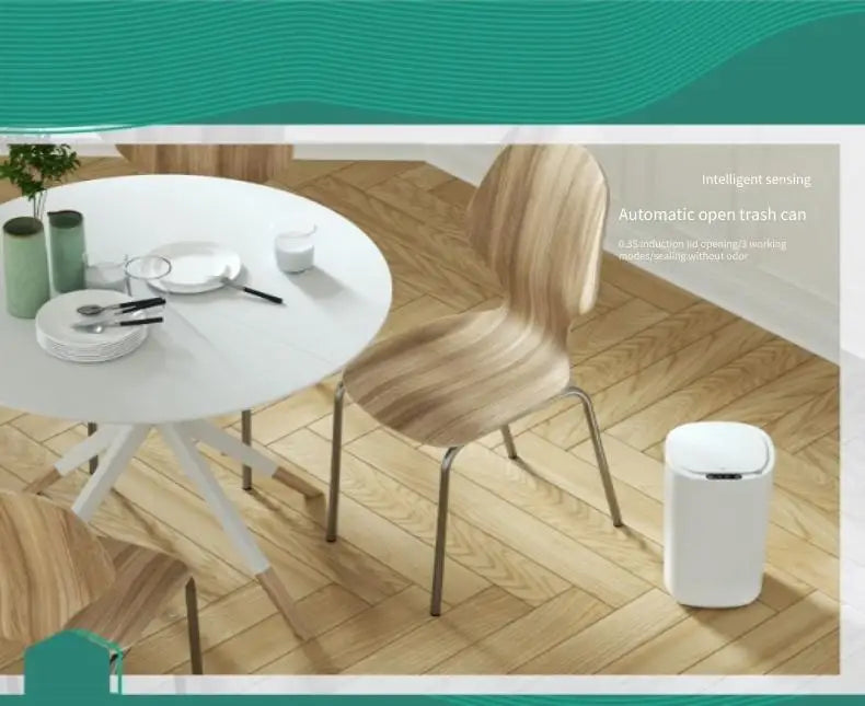 Smart Sensor Trash Bin With Flip Lid For Home Touchless - Tophatter Daily Deals