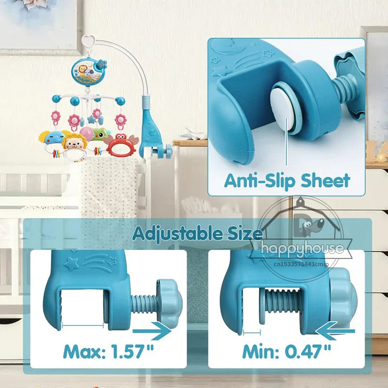 Musical Baby Mobile Projection Remote Newborn Sensory Toys - Tophatter Daily Deals