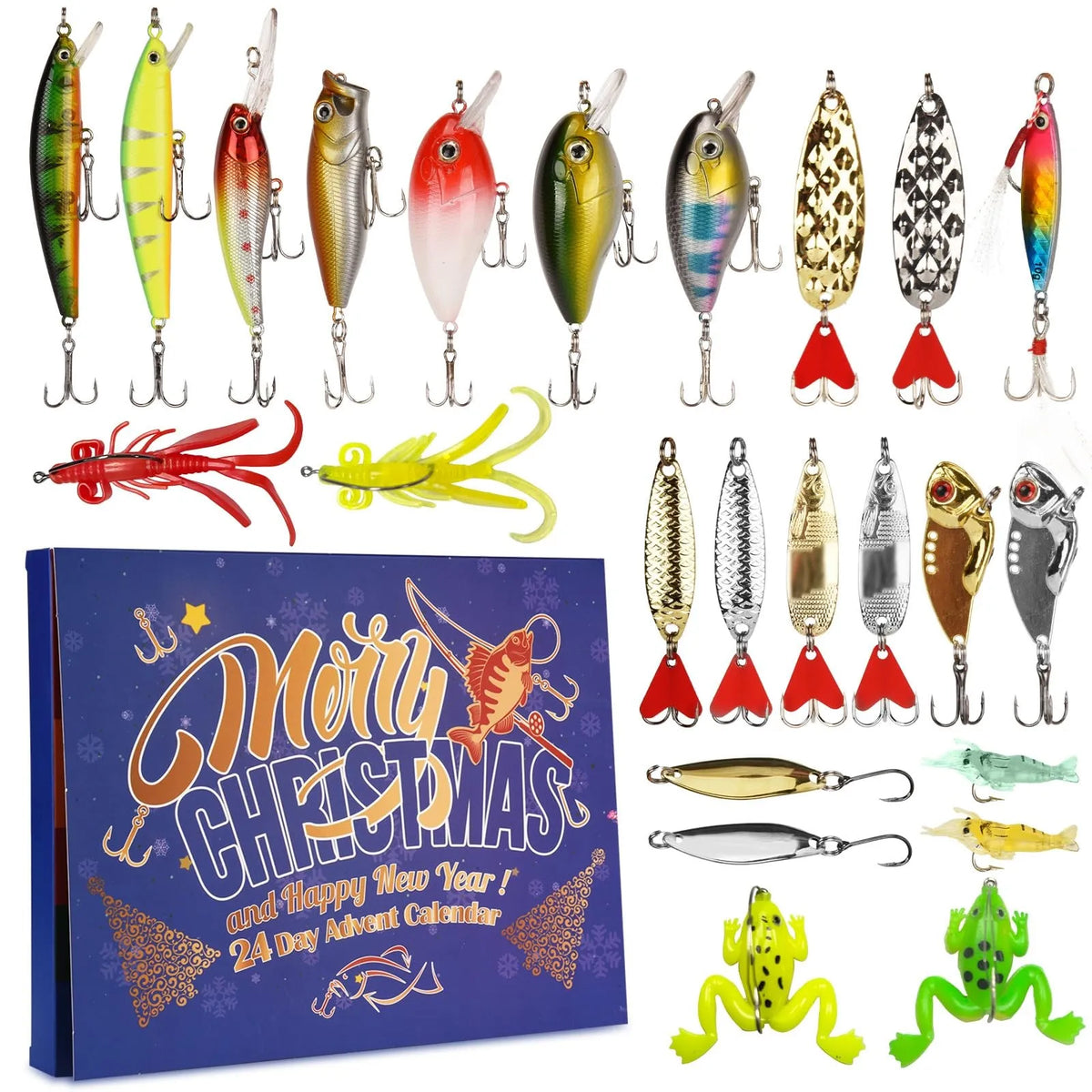 Fishing Advent Calendar 24-Day Christmas Countdown Kit AS Show 4 - Tophatter Daily Deals