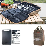 8-Piece Camping Kitchen Cookware Set Khaki Camp Cooking - Tophatter Daily Deals