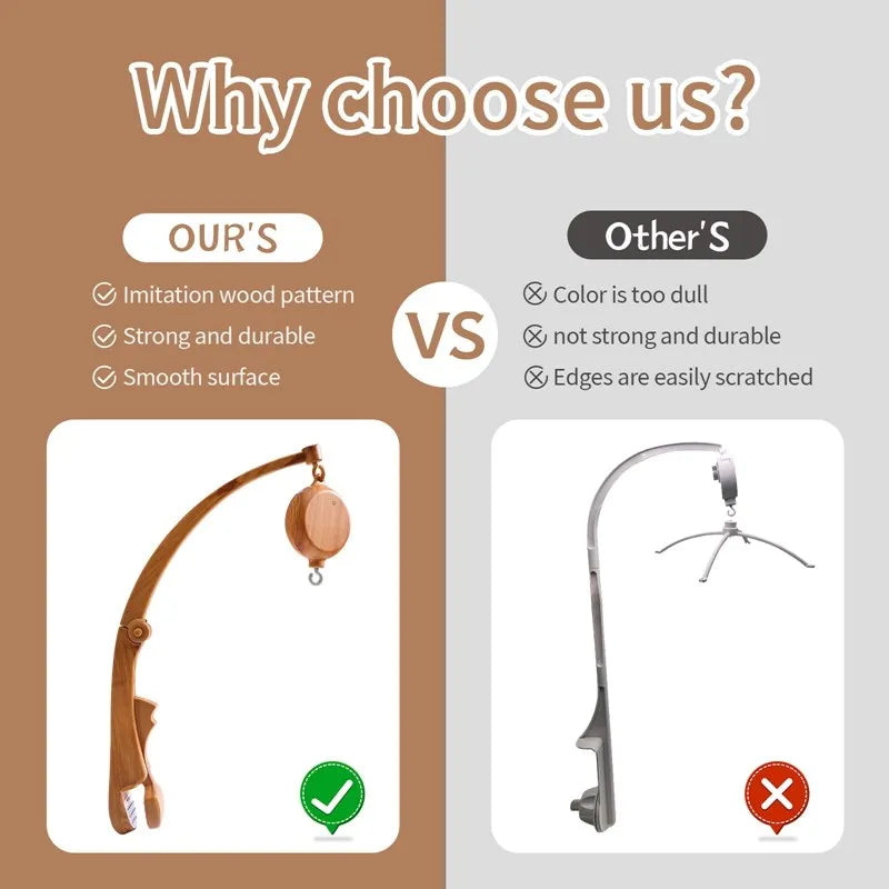 Wooden Felt Animal Crib Mobile With Soothing Calming Music - Tophatter Daily Deals