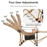 2-in-1 Reclining Camping Chair Adjustable Khaki Camp Furniture - Tophatter Daily Deals