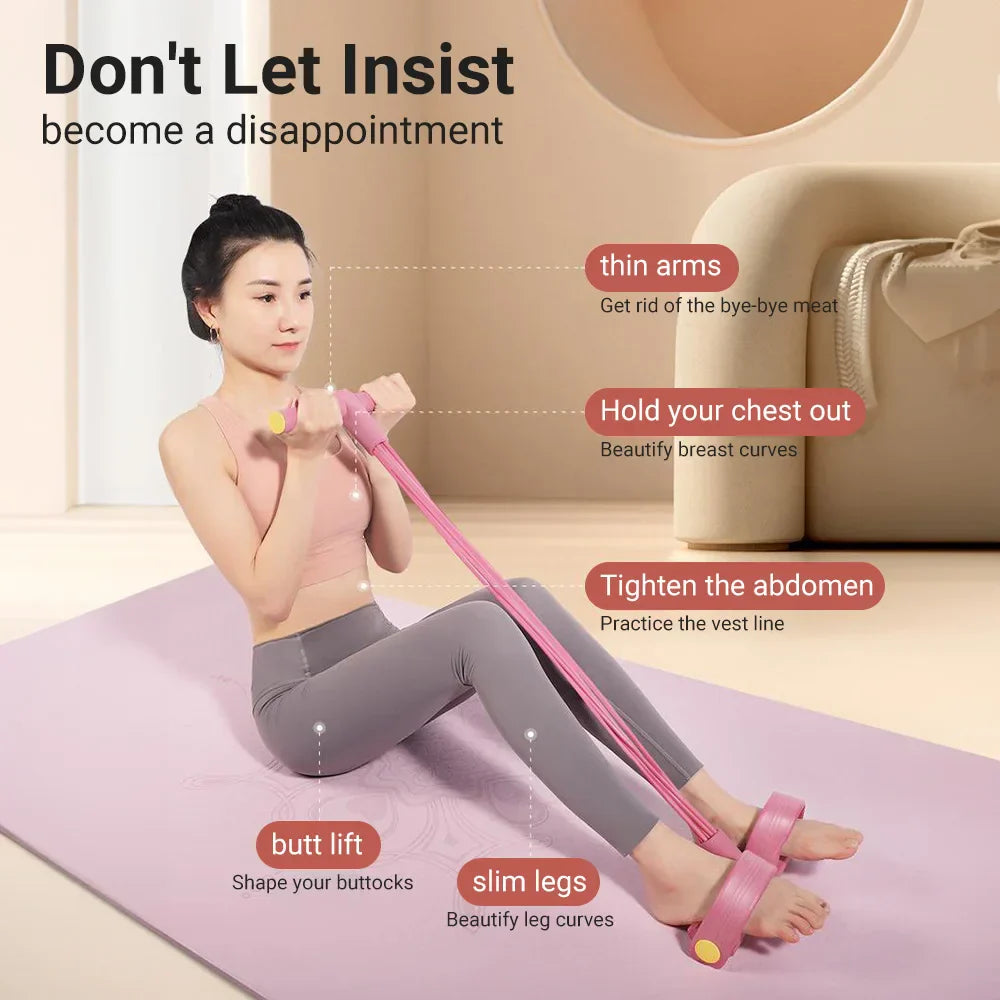 Resistance Band 6 Tube Pedal Puller Fitness Trainer - Tophatter Daily Deals