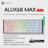 Mechanical Keyboard Sixty Mini Wireless ARGB Magnetic Hall ALUX68 MAX-White - Tophatter Daily Deals