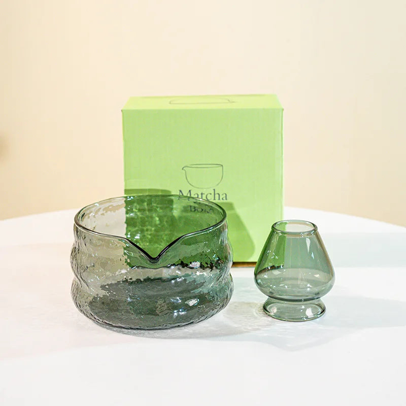 Matcha Mixing Glass Bowl Heat Resistant Tea Whisk Bowl 2pc-BK-03 - Tophatter Daily Deals