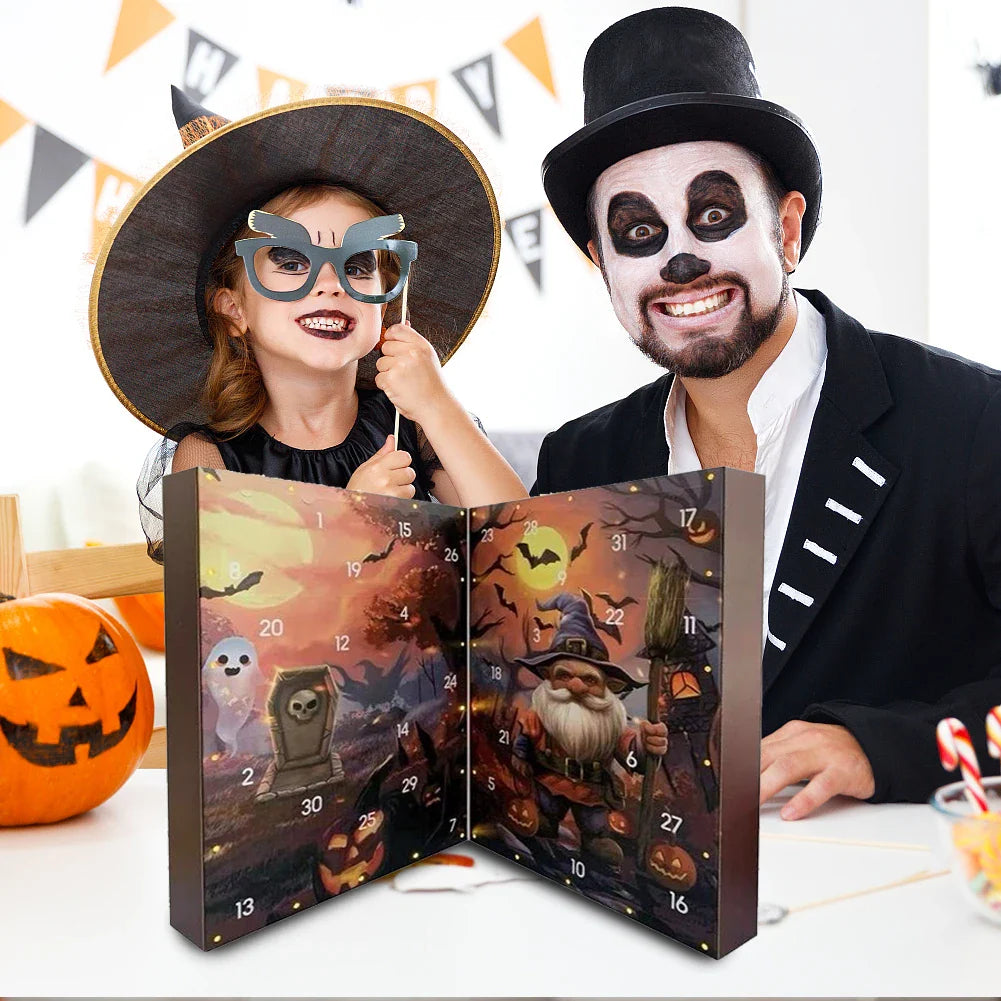 Halloween Gnome Advent Calendar Two Panel Countdown 2025 - Tophatter Daily Deals