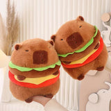 Kawaii Snack Attack: Hamburger Capybara Dog Pig Capibaras Pizza Bubble Tea Cushion Plush Animals - Tophatter Daily Deals