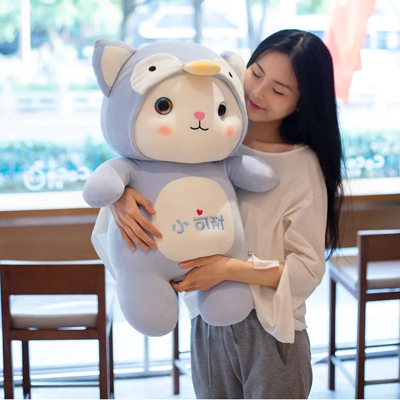 ChooChoo Cat Stuffed Animals Plush Toys Kawaii Soft Plushie Wearing Kigurumi Blue 70cm Animals - Tophatter Daily Deals