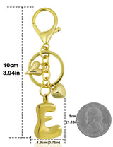 Personalized Keychain Gold Bubble Letter Bag Charm Gift E - Tophatter Daily Deals