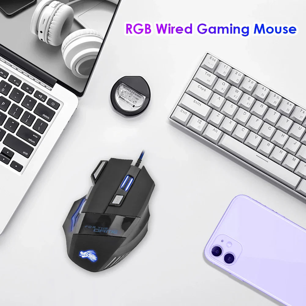 Usb Wired Gaming Mouse 7 Button Backlit Ergonomic Comfort - Tophatter Daily Deals