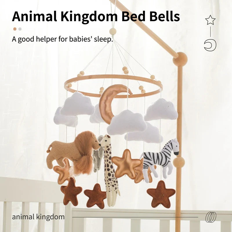 Wooden Felt Animal Crib Mobile With Soothing Calming Music - Tophatter Daily Deals