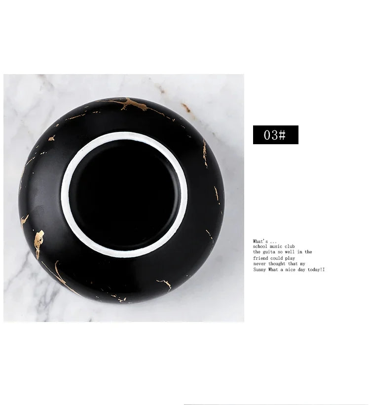 Marble Ceramic Bowl Set Nordic Tableware Minimalist - Tophatter Daily Deals