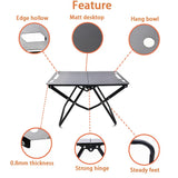 Foldable Hollowed Surface Camping Table Black Camp Furniture - Tophatter Daily Deals