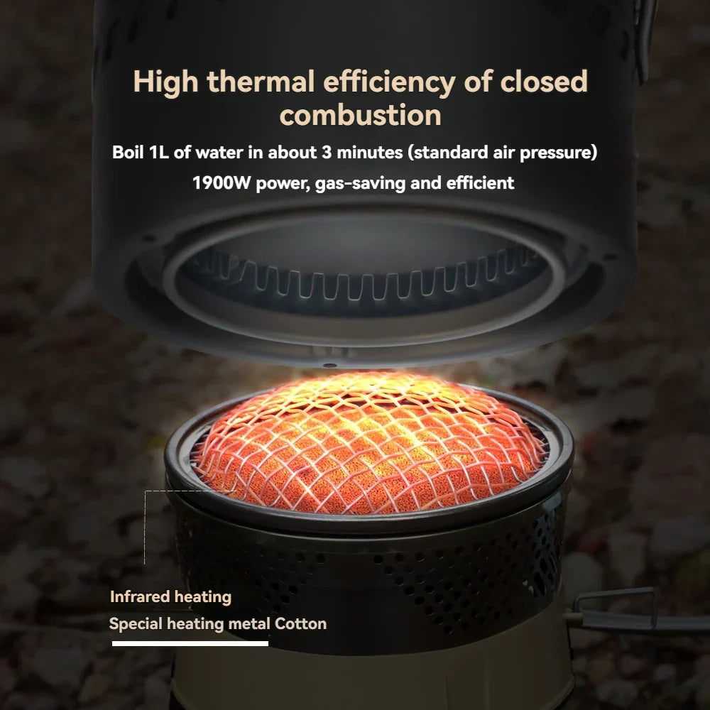 Reactive Stack Heat Stove 1900W Khaki Camp Cooking - Tophatter Daily Deals
