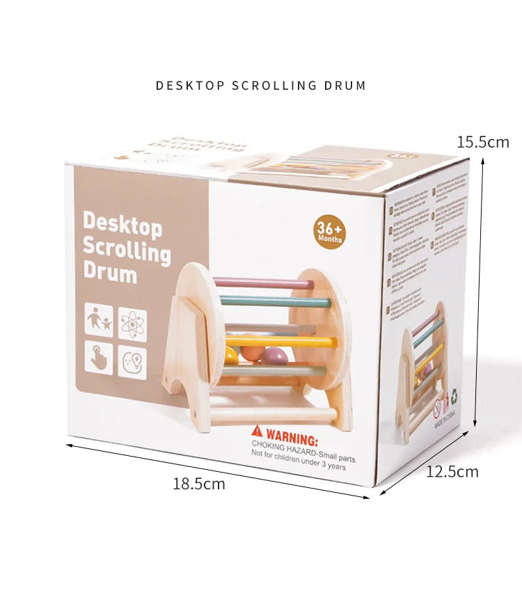 Montessori Wooden Busy Drum Newborn Sensory Toys Learning - Tophatter Daily Deals