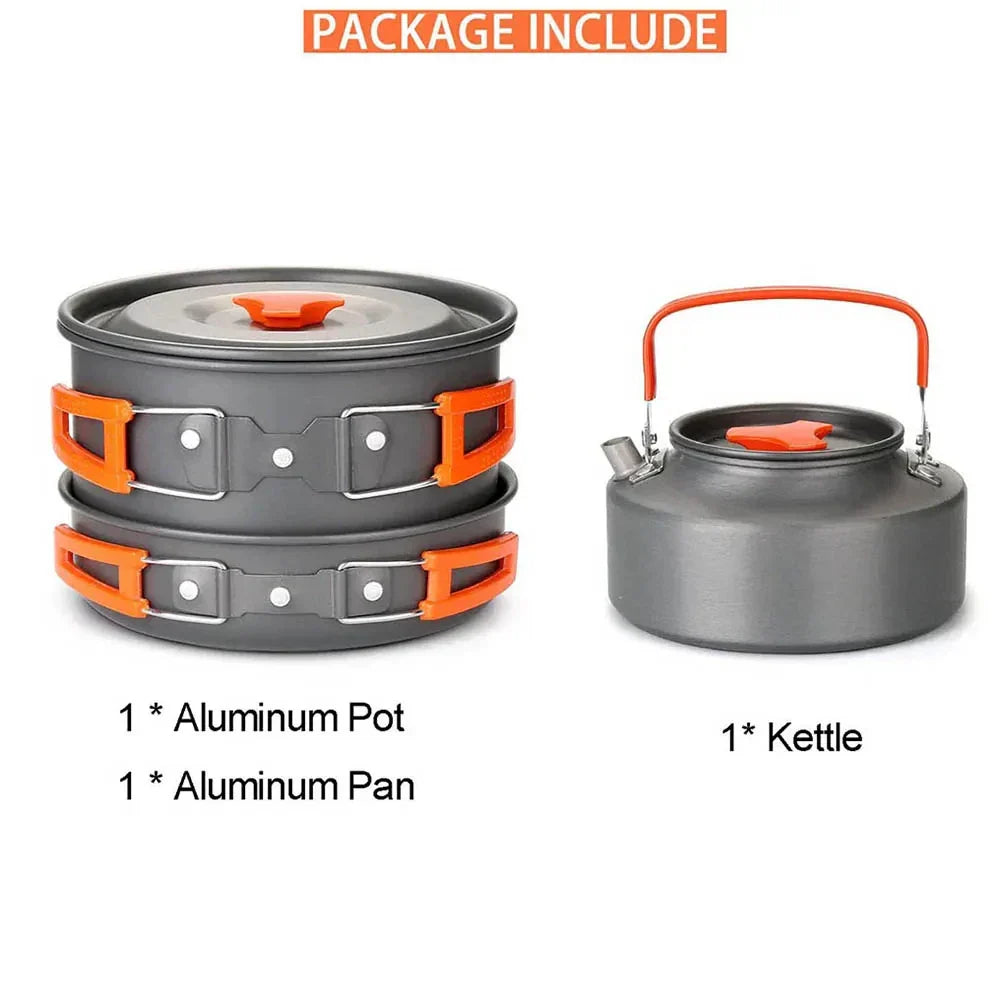 Camping Cookware Kit Orange Camp Cooking - Tophatter Daily Deals