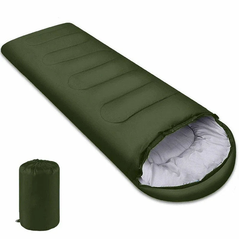 4-Season Waterproof Sleeping Bag Envelope-Style Green Sleeping Bags - Tophatter Daily Deals