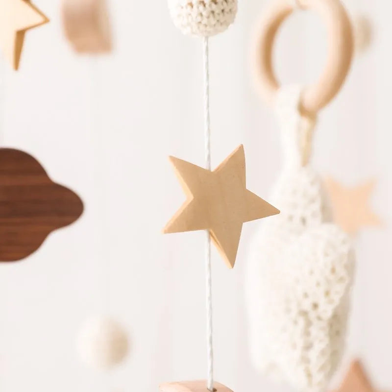 Baby Crib Mobile Wooden Musical Newborn Sensory Toys - Tophatter Daily Deals