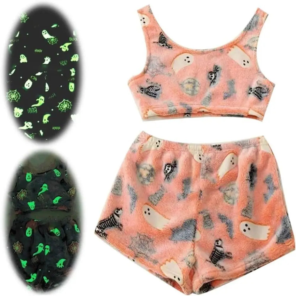 Soft Womens Pajama Set - Sleeveless Crop, Velvet Homewear - Tophatter Daily Deals